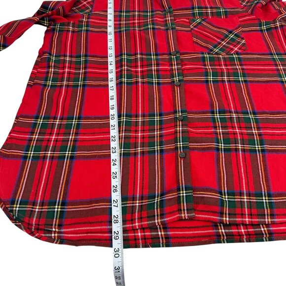 Old Navy Womens Red Plaid Flannel Shirt SZ XL Button-Down Top Holiday/Christmas - Picture 6 of 12